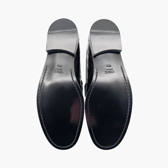 Versace Croc Embossed Medusa '95 Loafers Size 39.5 US 9.5 Black Leather Flat - Picture 11 of 15
